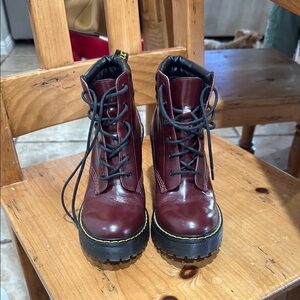 Dr Martens Persephone Burgundy Lace-Up Boots